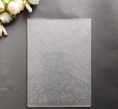 Dragonflys  Embossing folder Texture Stamp