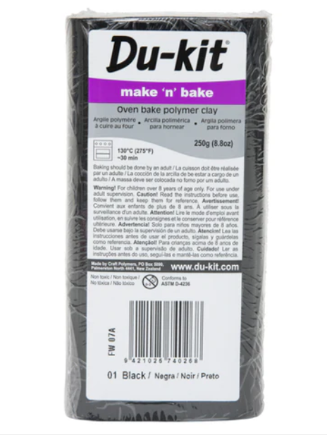 01 Black Du-kit Polymer Clay 250g