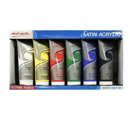 Satin Acrylic Semi Matte Set 6pc 75ml