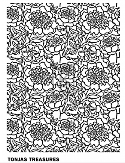 Line Art flowers Silkscreen